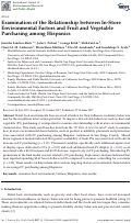 Cover page: Examination of the Relationship between In-Store Environmental Factors and Fruit and Vegetable Purchasing among Hispanics