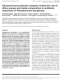 Cover page: Advanced transcriptomic analysis reveals the role of efflux pumps and media composition in antibiotic responses of Pseudomonas aeruginosa