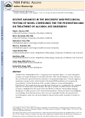 Cover page: Recent Advances in the Discovery and Preclinical Testing of Novel Compounds for the Prevention and/or Treatment of Alcohol Use Disorders