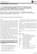 Cover page: 11C-L-methyl methionine dynamic PET/CT of skeletal muscle: response to protein supplementation compared to L-[ring 13C6] phenylalanine infusion with serial muscle biopsy