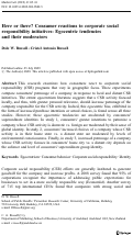 Cover page: Here or there? Consumer reactions to corporate social responsibility initiatives: Egocentric tendencies and their moderators