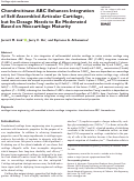 Cover page: Chondroitinase ABC Enhances Integration of Self-Assembled Articular Cartilage, but Its Dosage Needs to Be Moderated Based on Neocartilage Maturity.