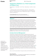 Cover page: Integrative Medicine as a Vital Component of Patient Care