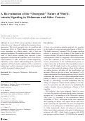 Cover page: A Re-evaluation of the “Oncogenic” Nature of Wnt/β-catenin Signaling in Melanoma and Other Cancers