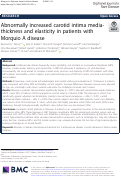 Cover page: Abnormally increased carotid intima media-thickness and elasticity in patients with Morquio A disease