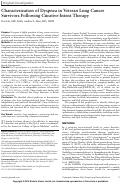 Cover page: Characterization of Dyspnea in Veteran Lung Cancer Survivors Following Curative-Intent Therapy