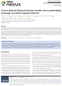 Cover page: Voters distrust delayed election results, but a prebunking message inoculates against distrust.
