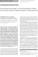 Cover page: Exacerbated Pathology of Viral Encephalitis in Mice with Central Nervous System-Specific Autoantibodies