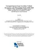 Cover page: Georgia Express Lane Corridors Vehicle Occupancy and Throughput Study 2018-2020 - Volume I: Vehicle and Person Throughput Analysis Before and After the I-75 Northwest Corridor and I-85 Express Lanes Extension