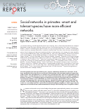 Cover page: Social networks in primates: smart and tolerant species have more efficient networks