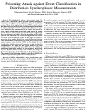 Cover page: Poisoning Attack against Event Classification in Distribution Synchrophasor Measurements