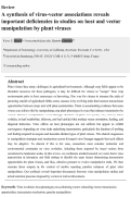 Cover page: A synthesis of virus-vector associations reveals important deficiencies in studies on host and vector manipulation by plant viruses