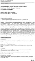 Cover page: Measurement of Social Support Across Women from Four Ethnic Groups: Evidence of Factorial Invariance