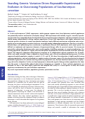 Cover page: Standing Genetic Variation Drives Repeatable Experimental Evolution in Outcrossing Populations of Saccharomyces cerevisiae