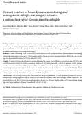 Cover page: Current practice in hemodynamic monitoring and management in high-risk surgery patients: a national survey of Korean anesthesiologists