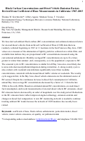 Cover page: Black Carbon Concentrations and Diesel Vehicle Emission Factors Derived from Coefficient of 
Haze Measurements in California: 1967-2003