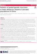 Cover page: Patterns of spatial genetic structures in Aedes albopictus (Diptera: Culicidae) populations in China