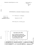 Cover page: ENVIRONMENTAL RADIATION TELEMETRY SYSTEM