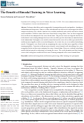 Cover page: The Benefit of Bimodal Training in Voice Learning.