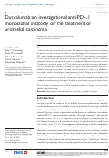 Cover page: Durvalumab: an investigational anti-PD-L1 monoclonal antibody for the treatment of urothelial carcinoma