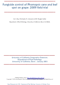 Cover page: Fungicide control of Phomopsis cane and leaf spot on grape: 2009 field trial