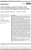 Cover page: Understanding the impact of an after‐school music program with engaged underserved youth