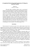 Cover page: A Longitudinal Study of Sequential Organization of L2 Repair in Classroom Contexts