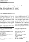 Cover page: Parental and Peer Factors Associated with Body Image Discrepancy among Fifth-Grade Boys and Girls