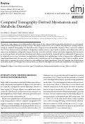 Cover page: Computed Tomography-Derived Myosteatosis and Metabolic Disorders