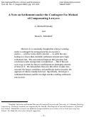 Cover page: A Note on Settlements under the Contingent Fee Method of Compensating Lawyers