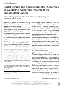 Cover page: Racial-Ethnic and Socioeconomic Disparities in Guideline-Adherent Treatment for Endometrial Cancer.