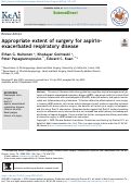 Cover page: Appropriate extent of surgery for aspirin‐exacerbated respiratory disease