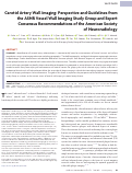 Cover page: Carotid Artery Wall Imaging: Perspective and Guidelines from the ASNR Vessel Wall Imaging Study Group and Expert Consensus Recommendations of the American Society of Neuroradiology