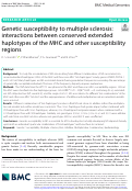 Cover page: Genetic susceptibility to multiple sclerosis: interactions between conserved extended haplotypes of the MHC and other susceptibility regions