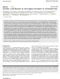 Cover page: Genetic contribution to microglial activation in schizophrenia.