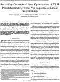 Cover page: Reliability-constrained area optimization of VLSI power/ground networks via sequence of linear programmings