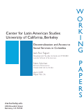 Cover page: Decentralization and Access to Social Services in Colombia