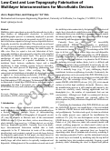 Cover page: Low-cost and low-topography fabrication of multilayer interconnections for microfluidic devices