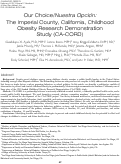 Cover page: Our Choice/Nuestra Opción: The Imperial County, California, Childhood Obesity Research Demonstration Study (CA-CORD)