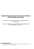 Cover page: Cyberinfrastructure for the democratization of smart manufacturing