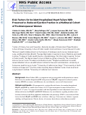 Cover page: Risk Factors for Incident Hospitalized Heart Failure With Preserved Versus Reduced Ejection Fraction in a Multiracial Cohort of Postmenopausal Women