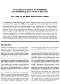 Cover page: Peak Demand Impacts of ResidentialAir-Conditioning Conservation Measures