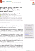 Cover page: Draft Nuclear Genome Sequence of the Halophilic and Beta-Carotene-Accumulating Green Alga Dunaliella salina Strain CCAP19/18