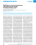 Cover page: Organoids as a tool in drug discovery and patient-specific therapy for head and neck cancer.