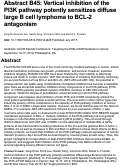 Cover page: Abstract B45: Vertical inhibition of the PI3K pathway potently sensitizes diffuse large B cell lymphoma to BCL-2 antagonism