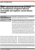 Cover page: NLRP3 selectively drives IL-1β secretion by Pseudomonas aeruginosa infected neutrophils and regulates corneal disease severity