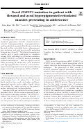 Cover page: Novel POFUT1 mutation in patient with flexural and acral hyperpigmented reticulated macules presenting in adolescence.