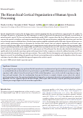 Cover page: The Hierarchical Cortical Organization of Human Speech Processing