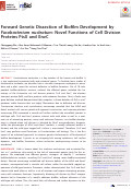 Cover page: Forward Genetic Dissection of Biofilm Development by Fusobacterium nucleatum: Novel Functions of Cell Division Proteins FtsX and EnvC