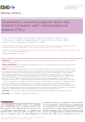 Cover page: Characteristics, outcomes, prognostic factors and treatment of patients with T-cell prolymphocytic leukemia (T-PLL)